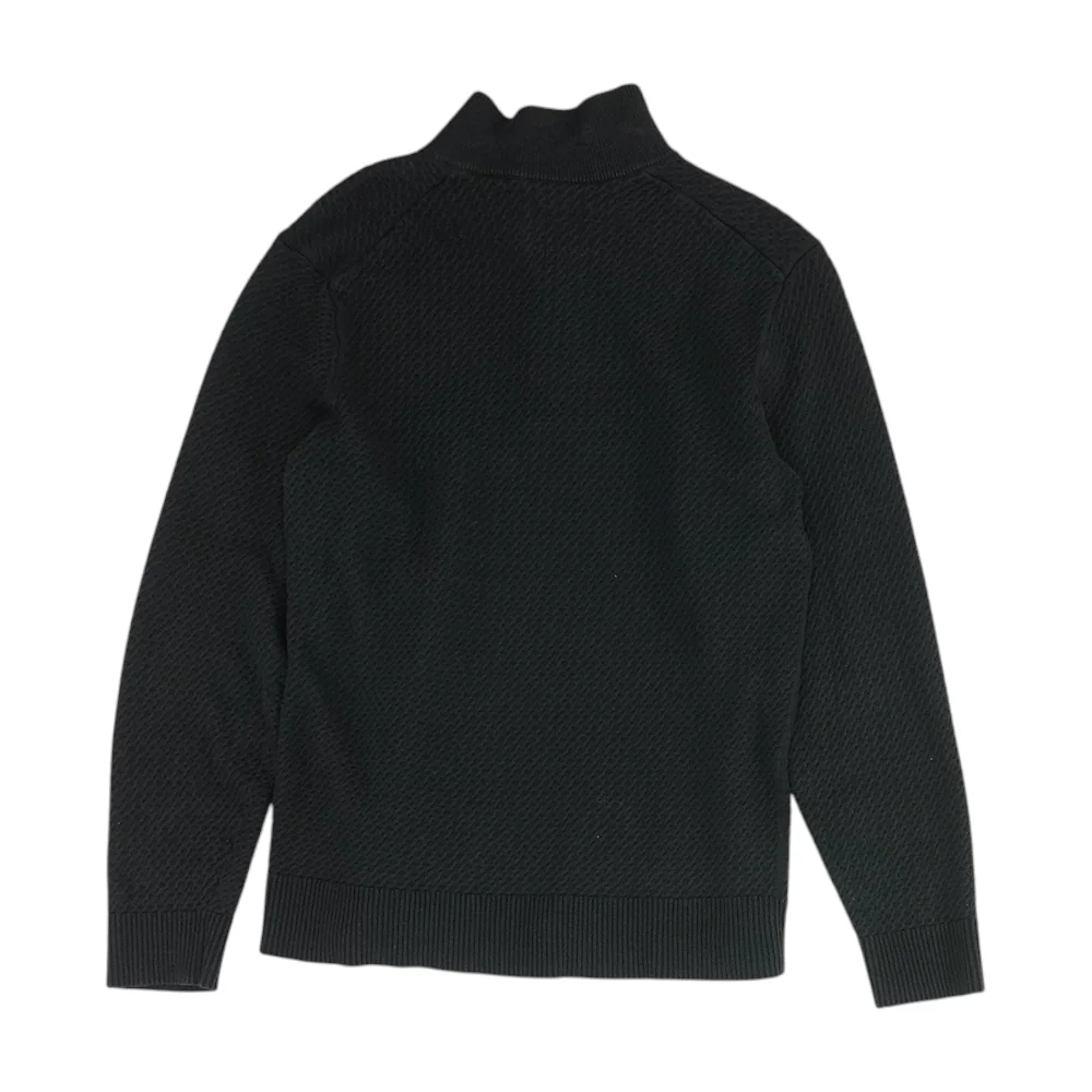 Black Solid 1/4 Zip Sweater - Image 2