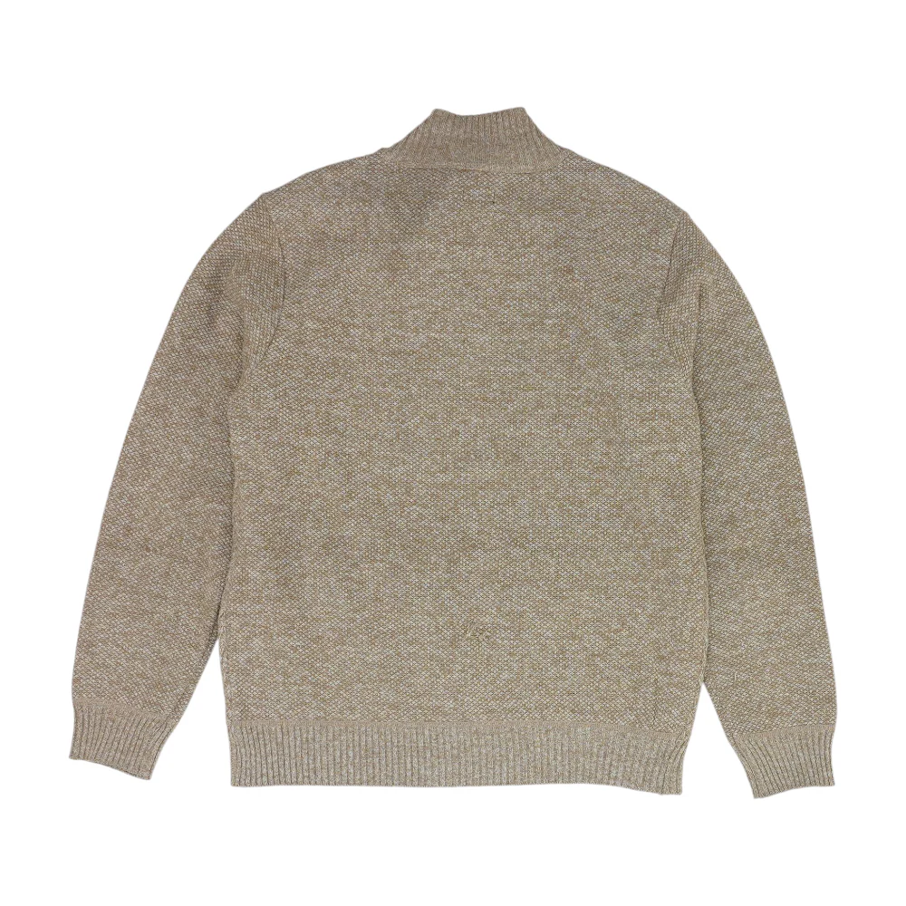 Beige Solid 1/4 Zip Sweater - Image 2