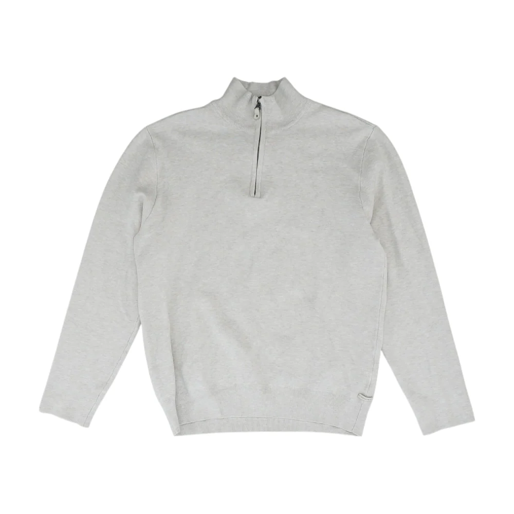 Gray Solid 1/4 Zip Pullover