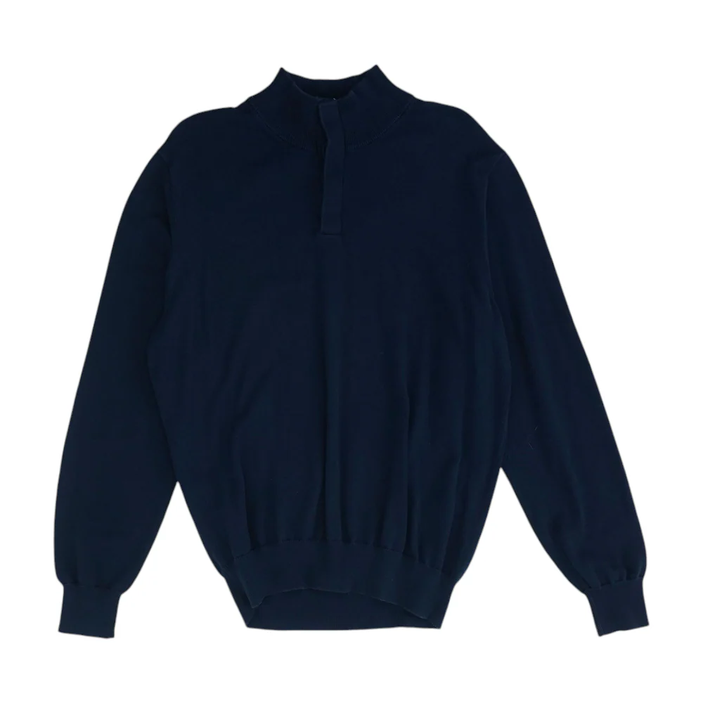 Navy Solid 1/4 Zip Sweater