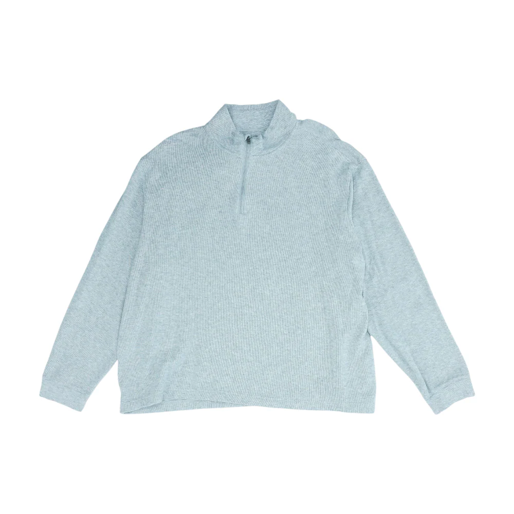 Gray Solid 1/4 Zip Pullover