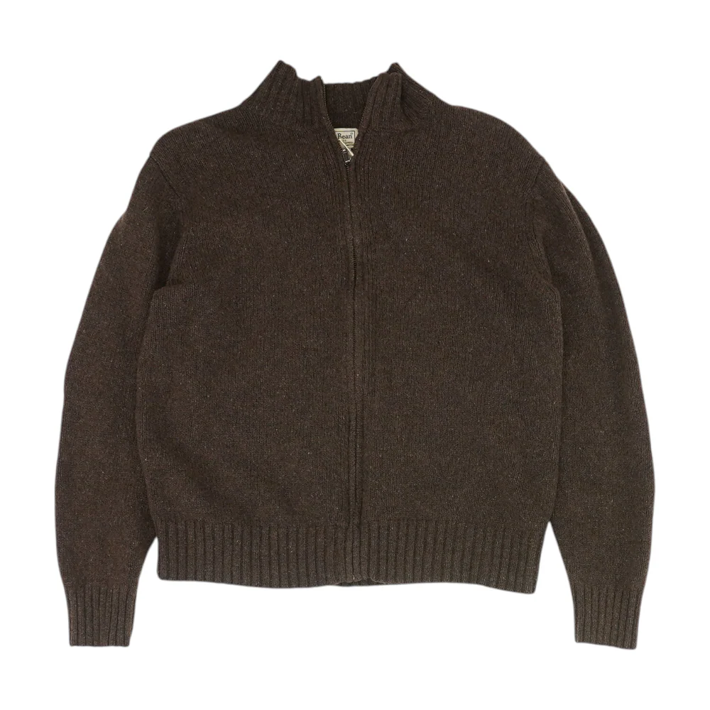 Brown Solid 1/4 Zip Sweater