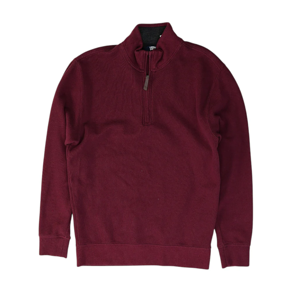 Maroon Solid 1/4 Zip Sweater