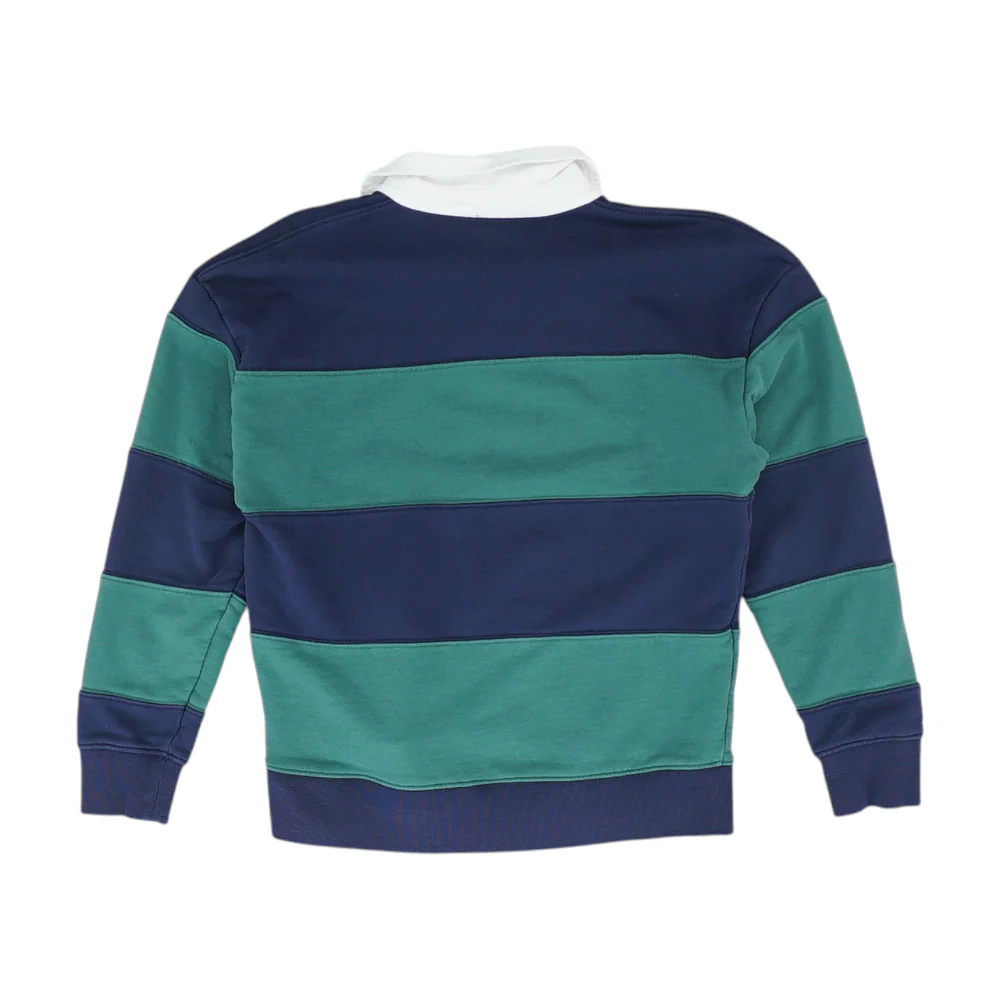 Navy Striped 1/4 Zip Pullover - Image 2