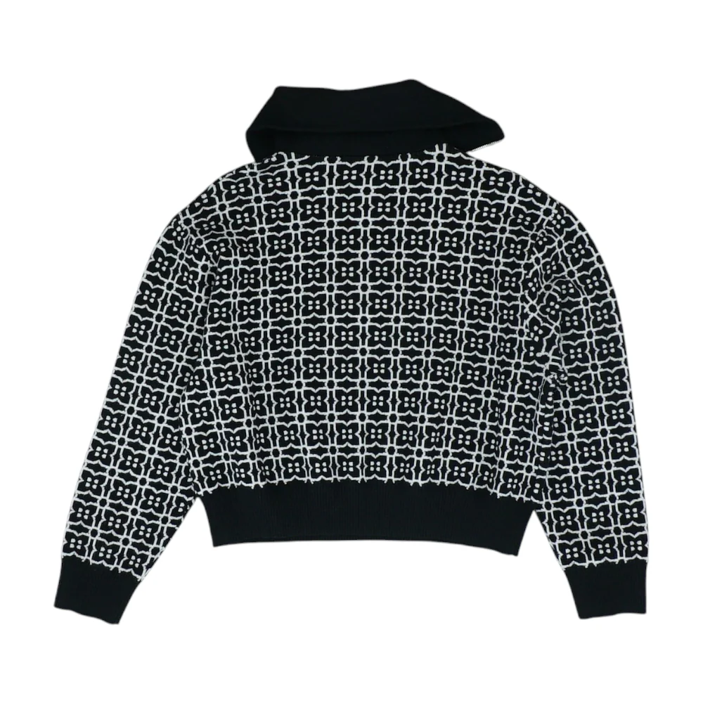 Black Graphic 1/4 Zip Sweater - Image 2