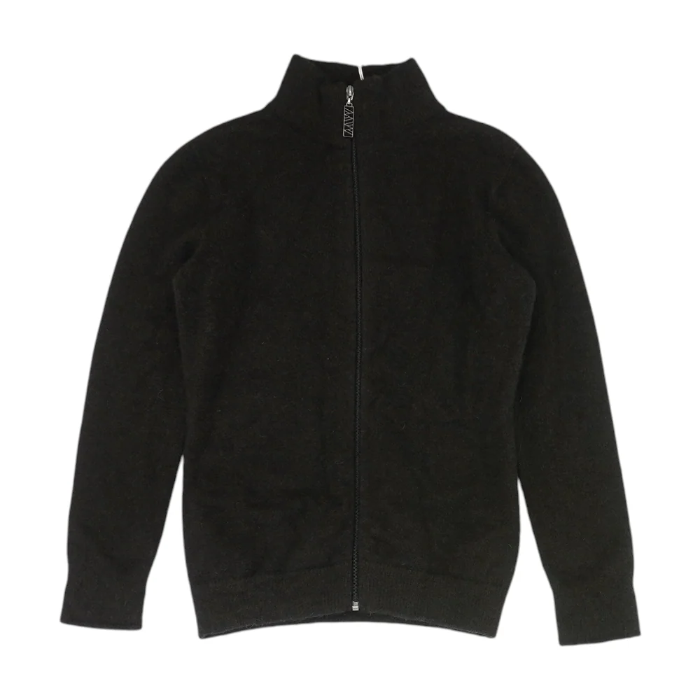 Brown Solid 1/4 Zip Sweater