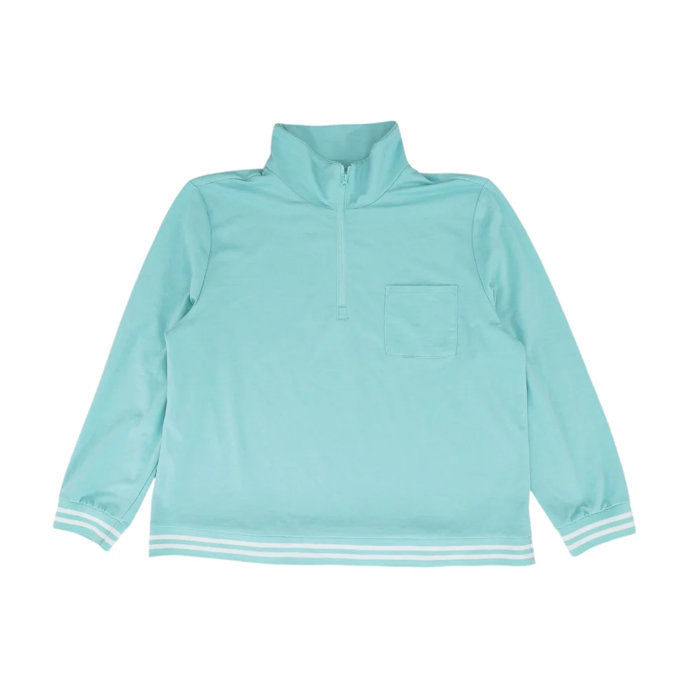 Turquoise Solid 1/4 Zip Pullover