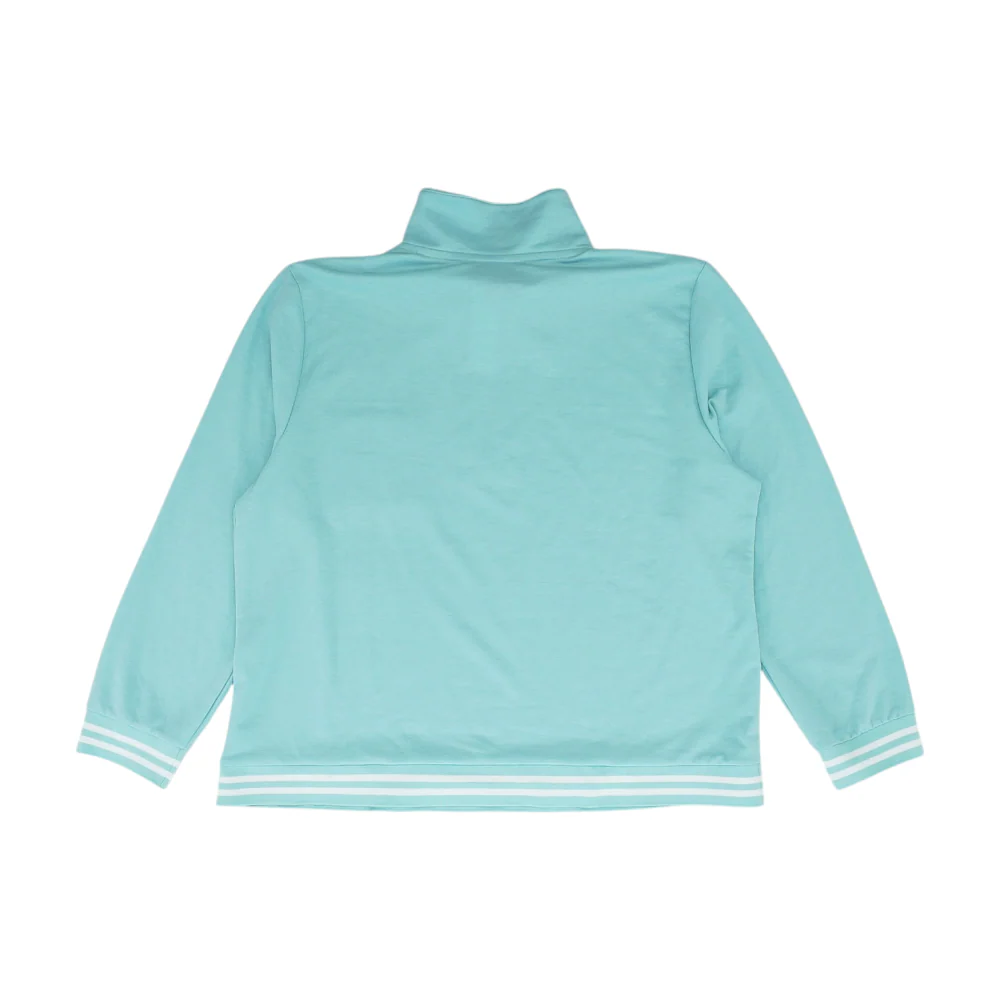 Turquoise Solid 1/4 Zip Pullover - Image 2