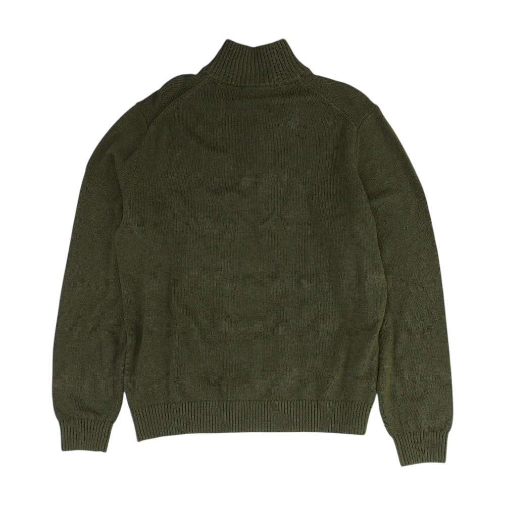 Green Solid 1/4 Zip Sweater - Image 2