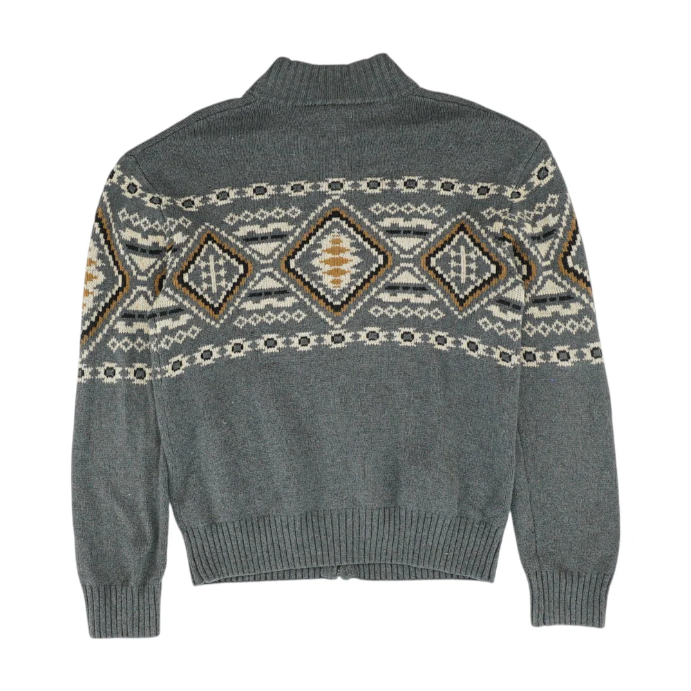 Gray Print Cardigan Sweater - Image 2