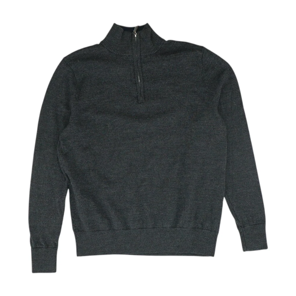 Charcoal Solid 1/4 Zip Sweater