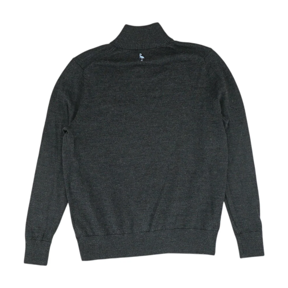 Charcoal Solid 1/4 Zip Sweater - Image 2