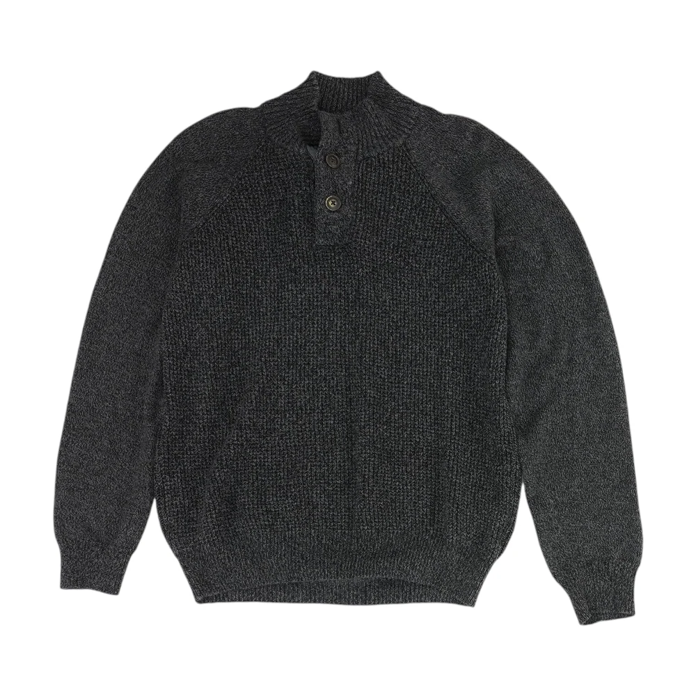 Gray Solid 1/4 Zip Sweater