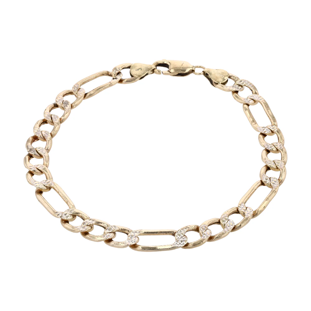 10K Two-Tone Gold Chain Bracelet