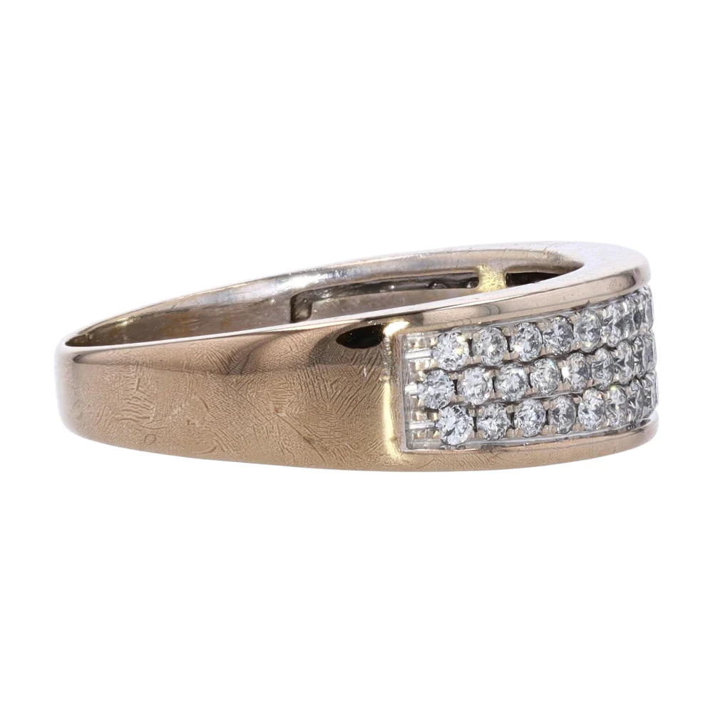 1 1/3 ctw 10K Two-Tone Gold Diamond Band - Image 4