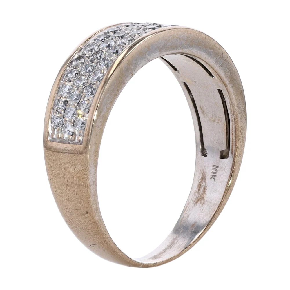 1 1/3 ctw 10K Two-Tone Gold Diamond Band - Image 5