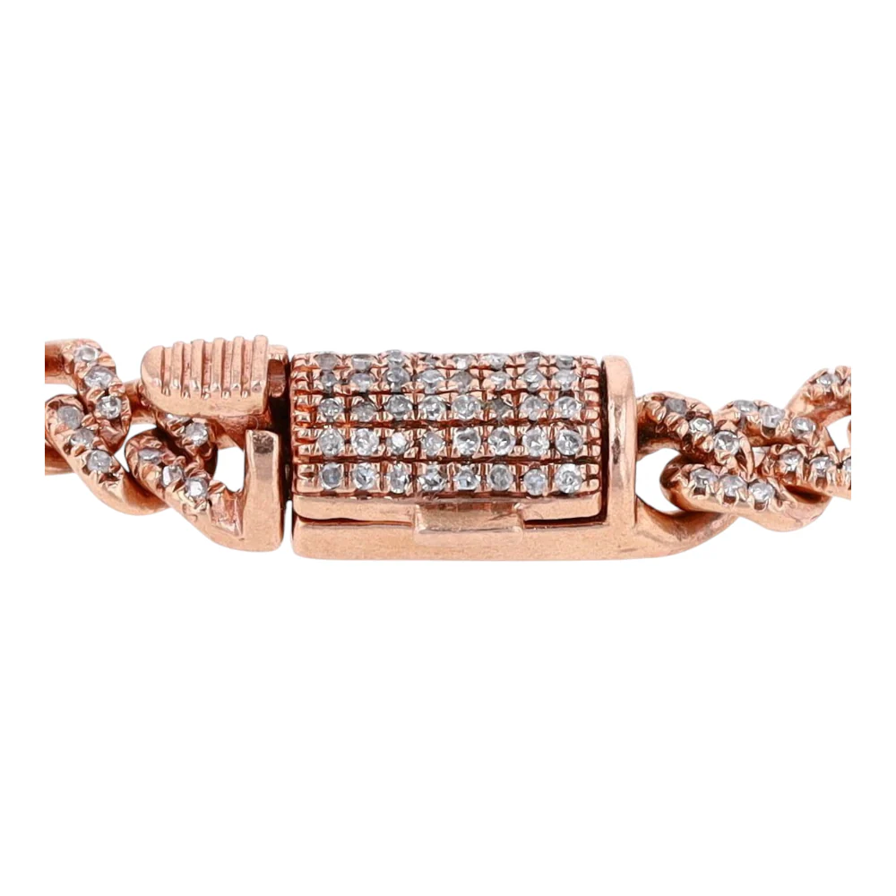 3/4 ctw 10K Rose Gold Diamond Chain Bracelet - Image 2