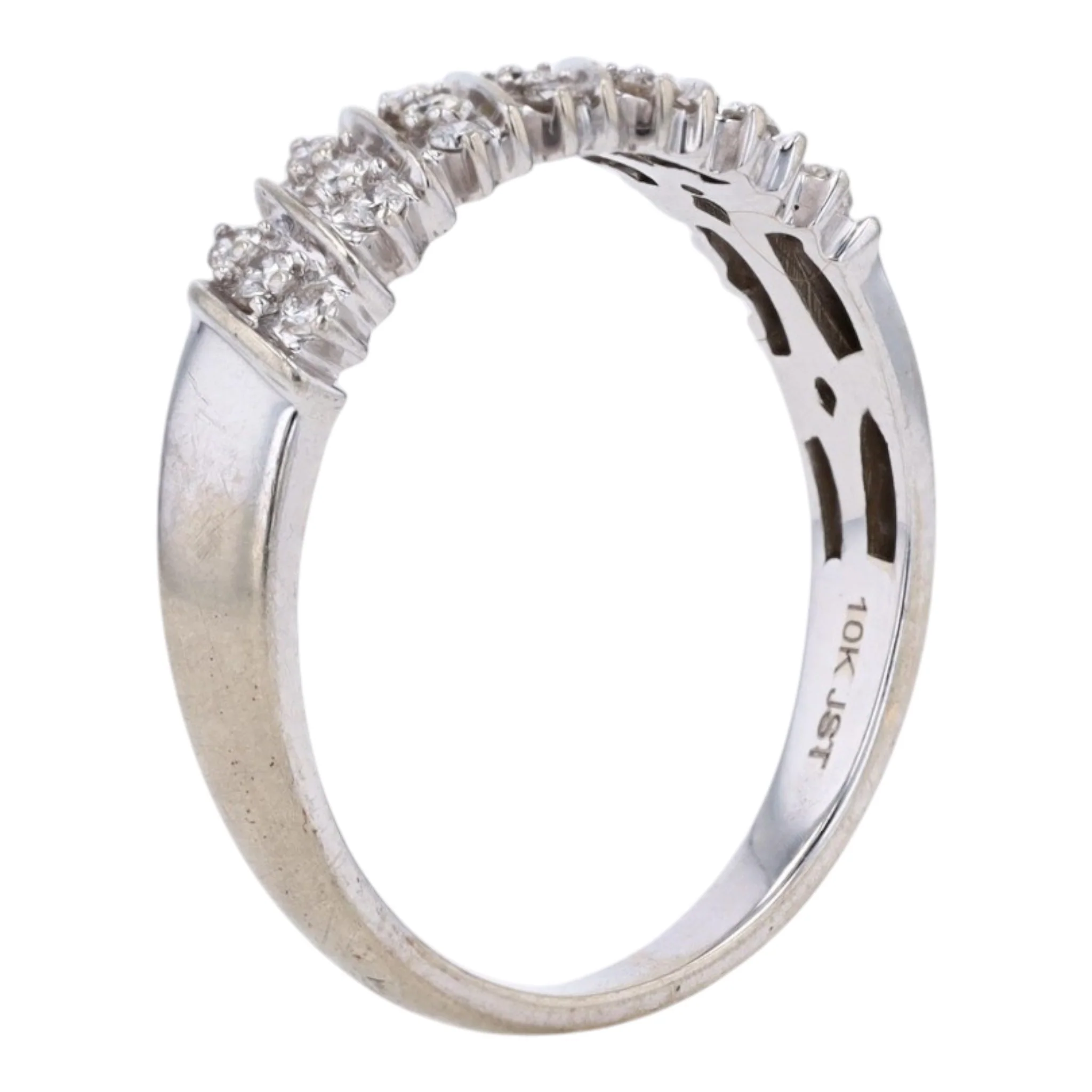 1/6 ctw 10K White Gold Diamond Band Ring - Image 5