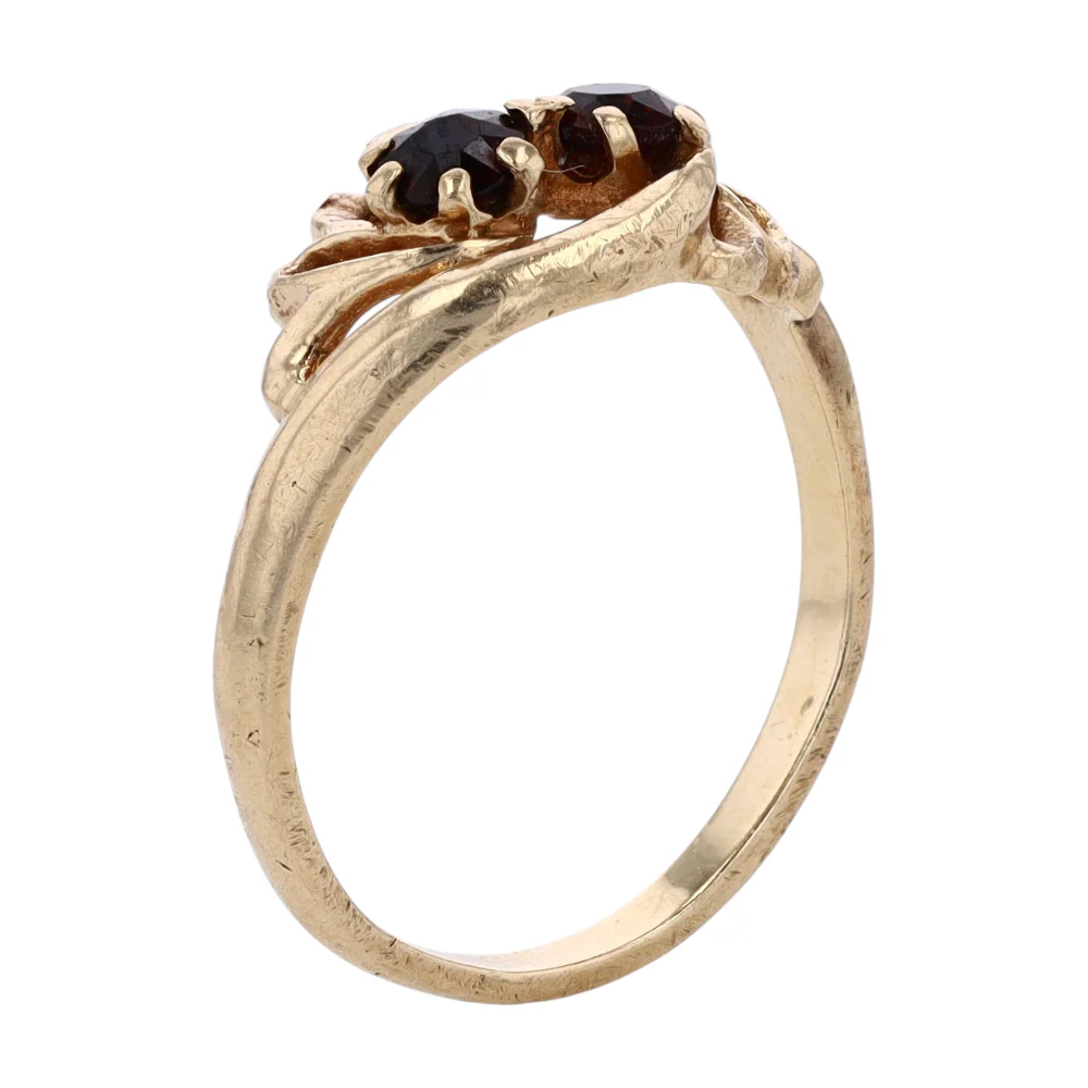 10K Yellow Gold Black Stone Fashion Ring - Image 5