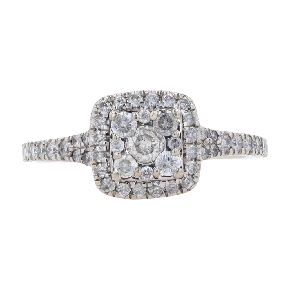 3/8 ctw 10K Sterling Silver Diamond Engagement Ring