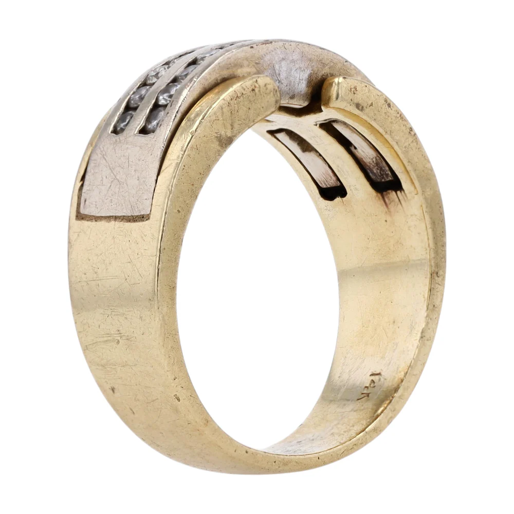1/5 ctw 14K Two-Tone Gold Diamond Band - Image 5