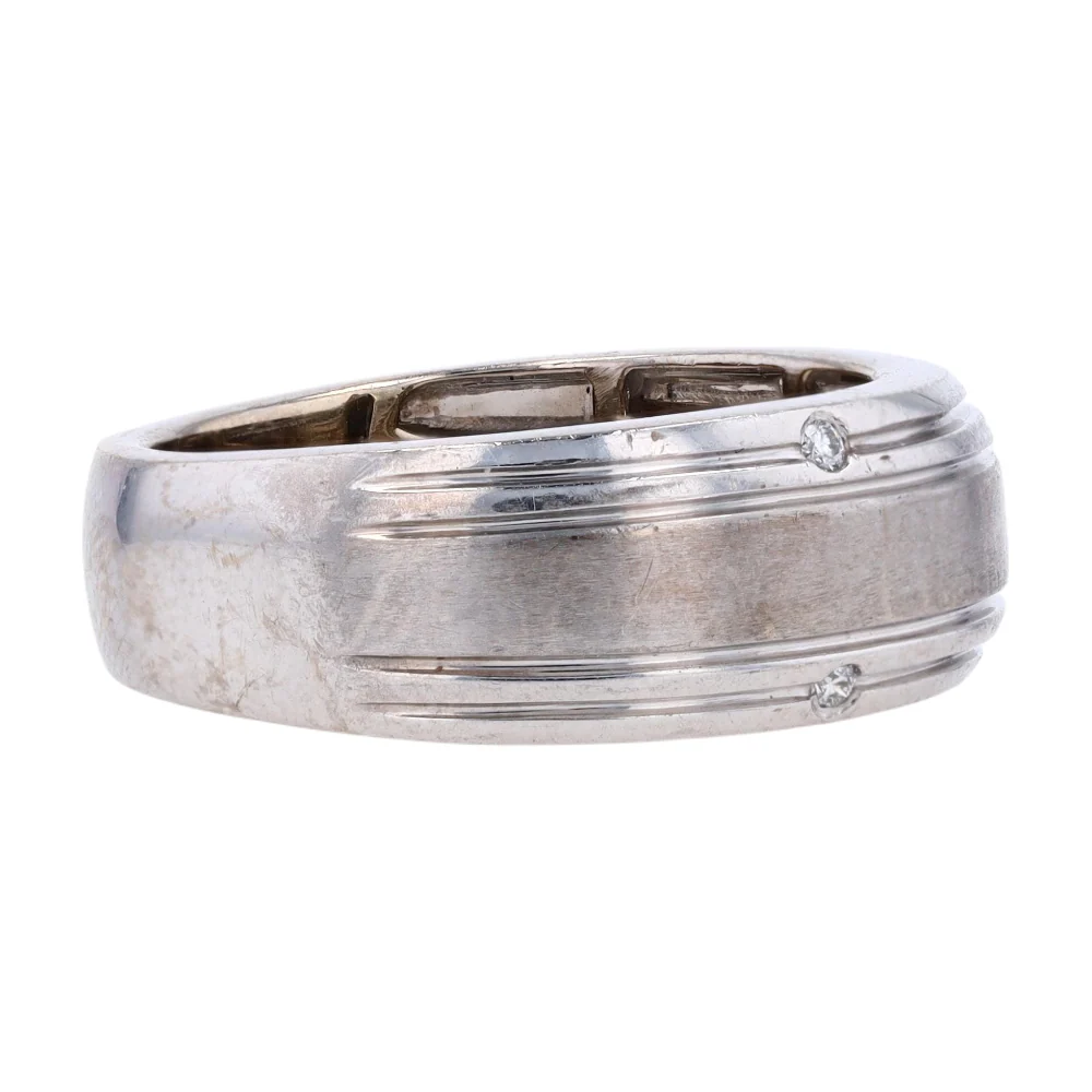 14K White Gold Diamond Band - Image 4