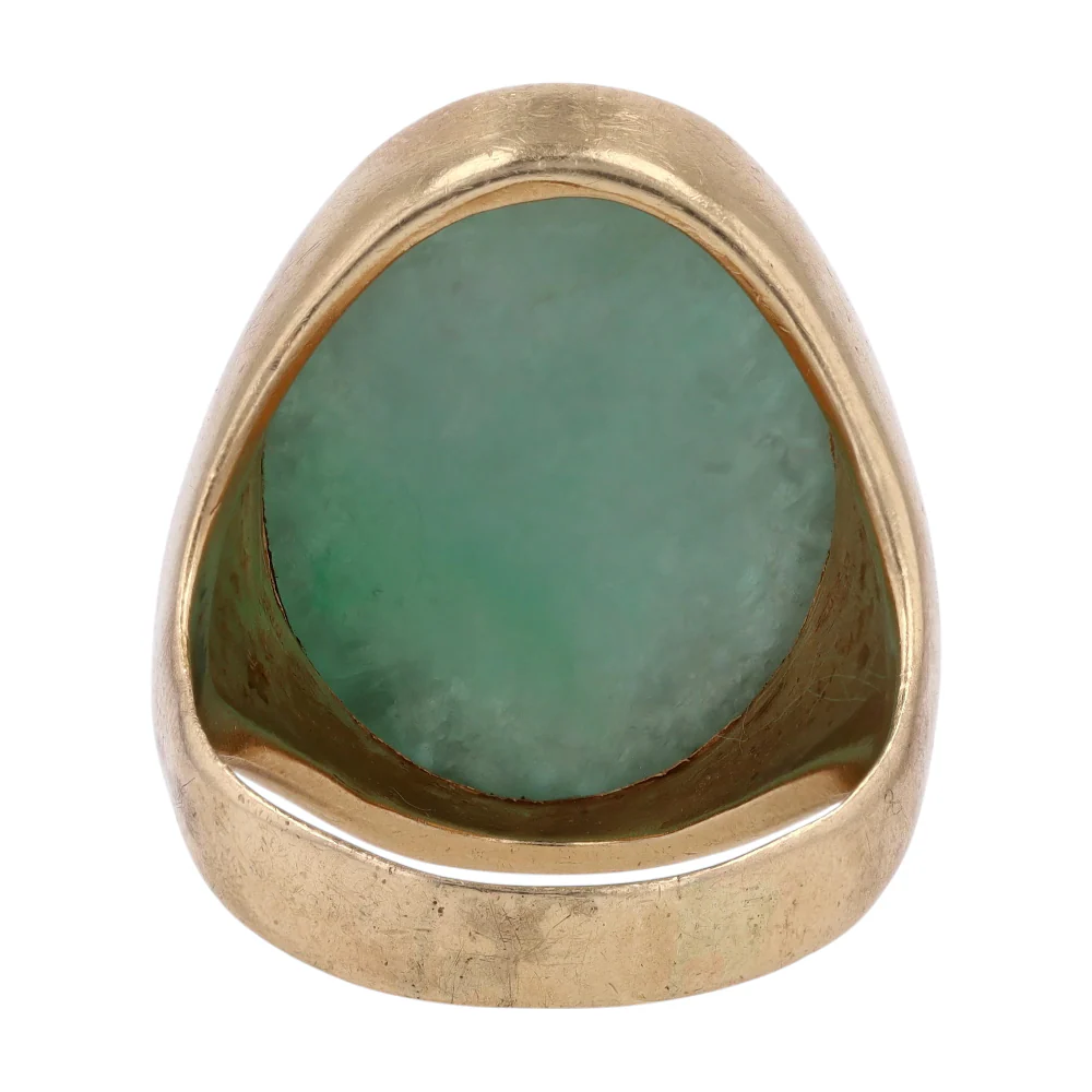 14K Yellow Gold Jade Fashion Ring - Image 3