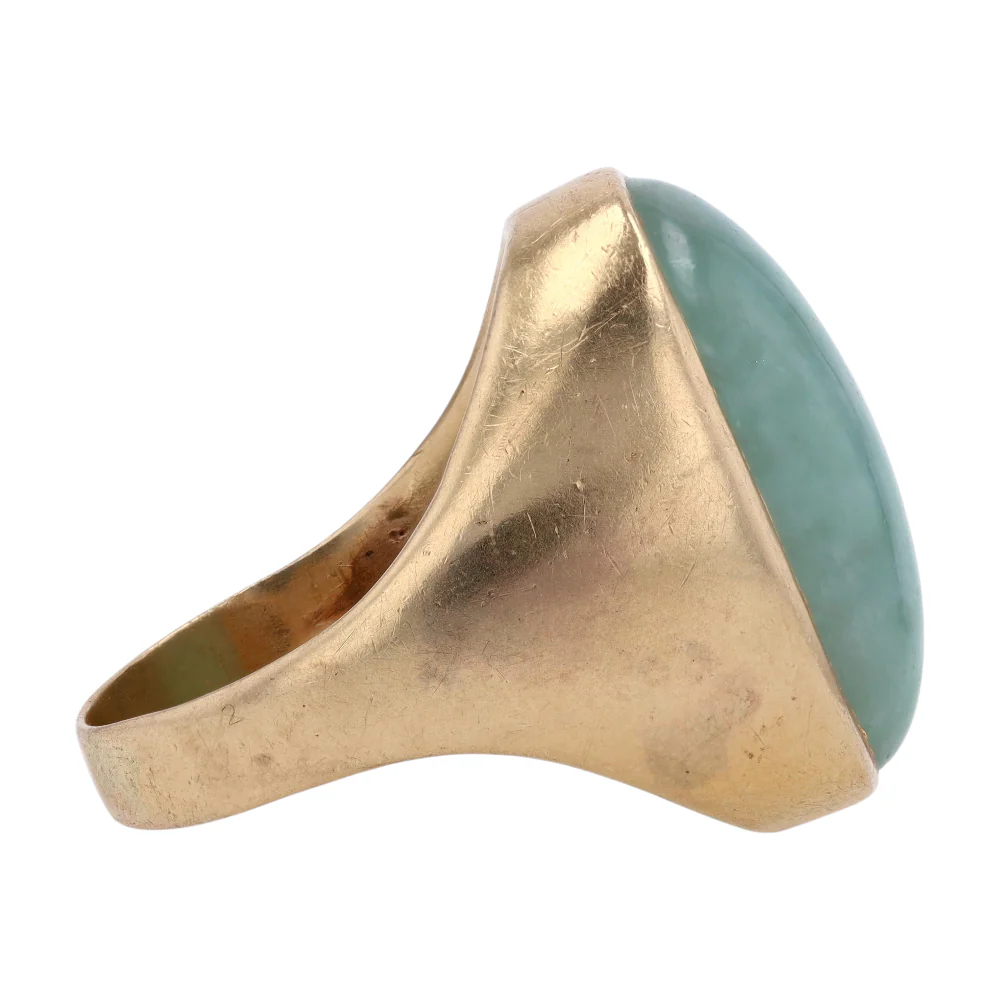 14K Yellow Gold Jade Fashion Ring - Image 4