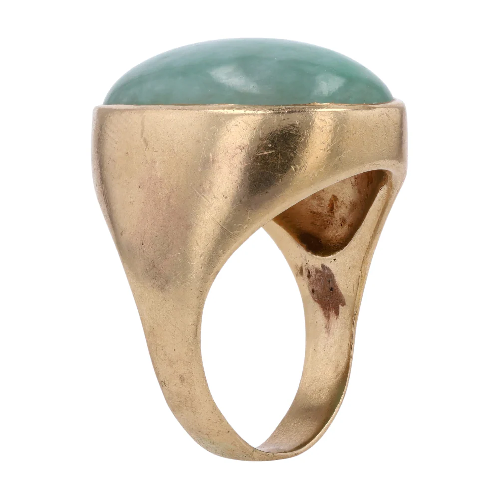 14K Yellow Gold Jade Fashion Ring - Image 5