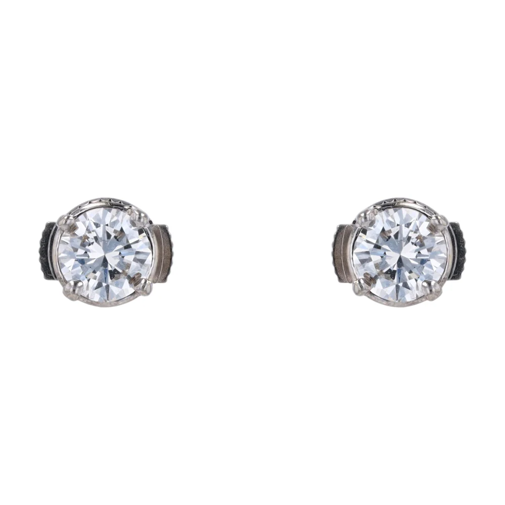 1 ctw 14K White Gold Diamond Stud Earrings