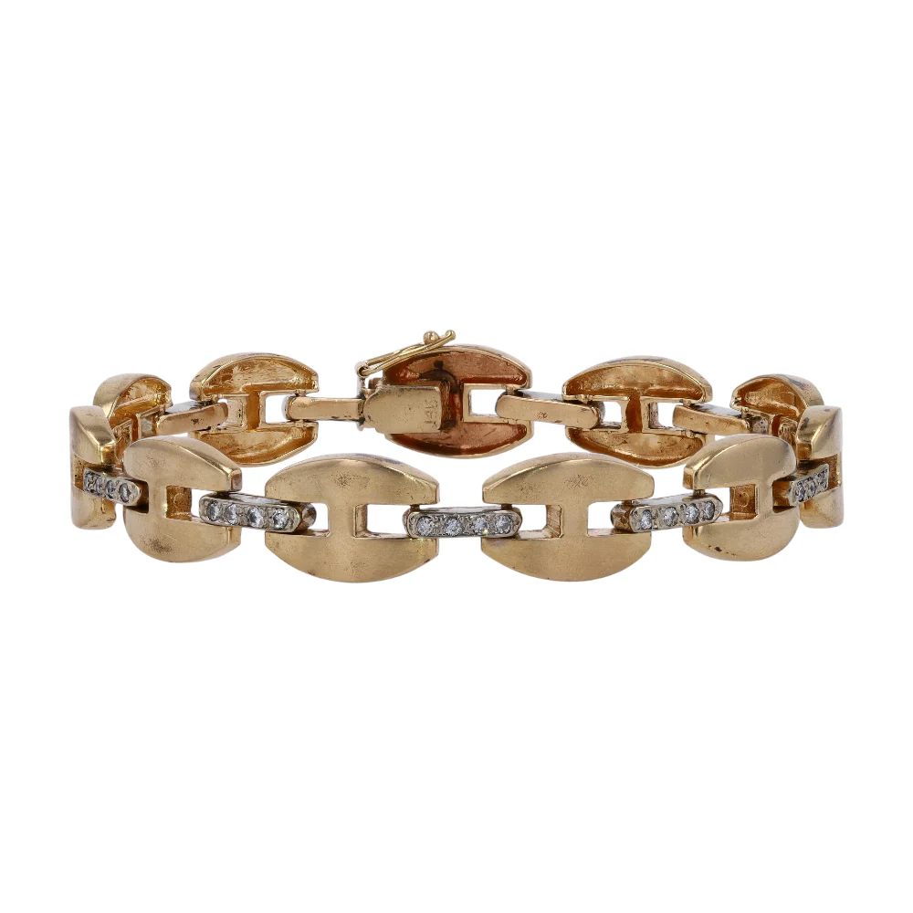 14K Yellow Gold Diamond Tennis Bracelet