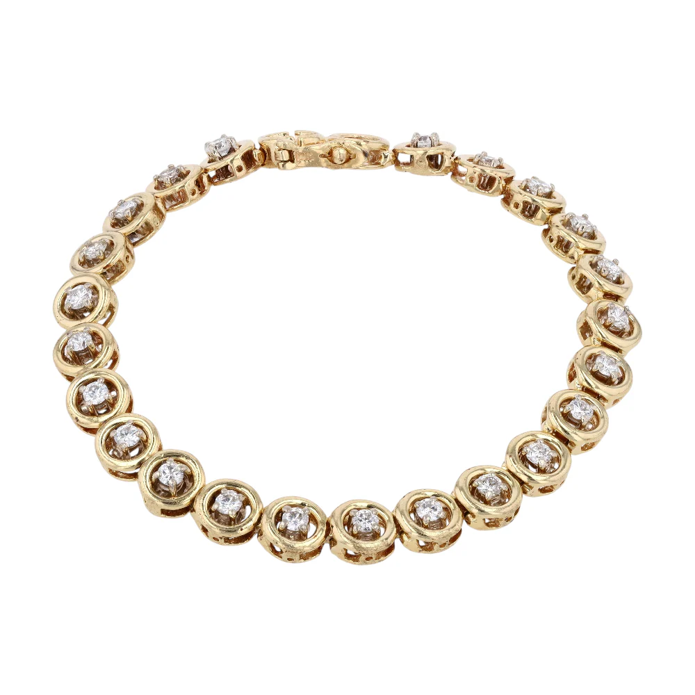 2 1/3 ctw 14K Yellow Gold Diamond Tennis Bracelet