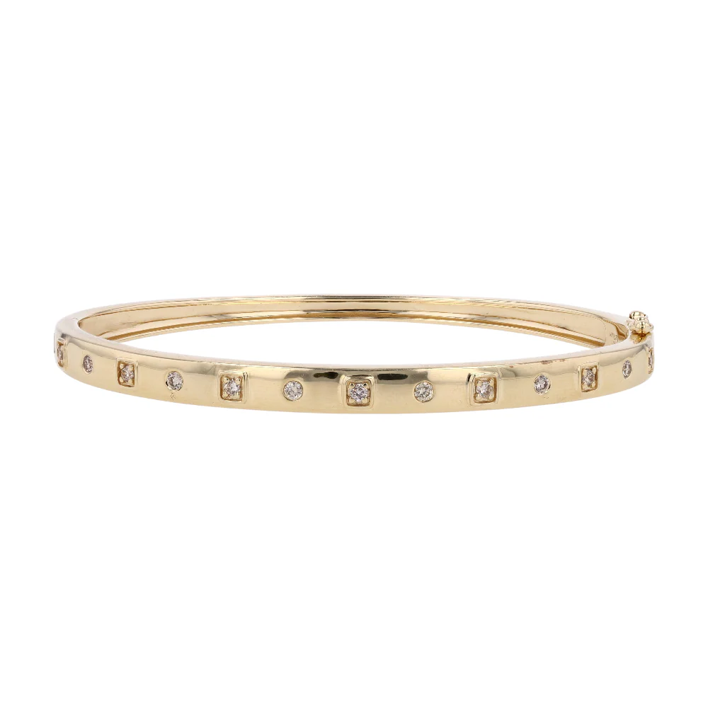 1/3 ctw 14K Yellow Gold Diamond Bangle Bracelet