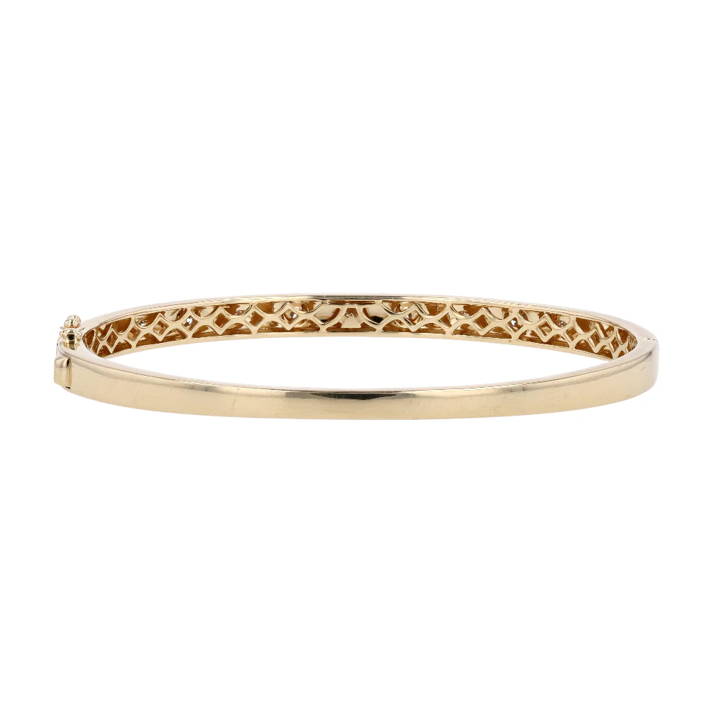 1/3 ctw 14K Yellow Gold Diamond Bangle Bracelet - Image 2