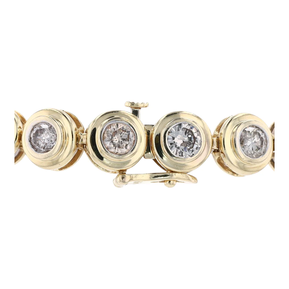 4 ctw 14K Yellow Gold Diamond Tennis Bracelet - Image 3