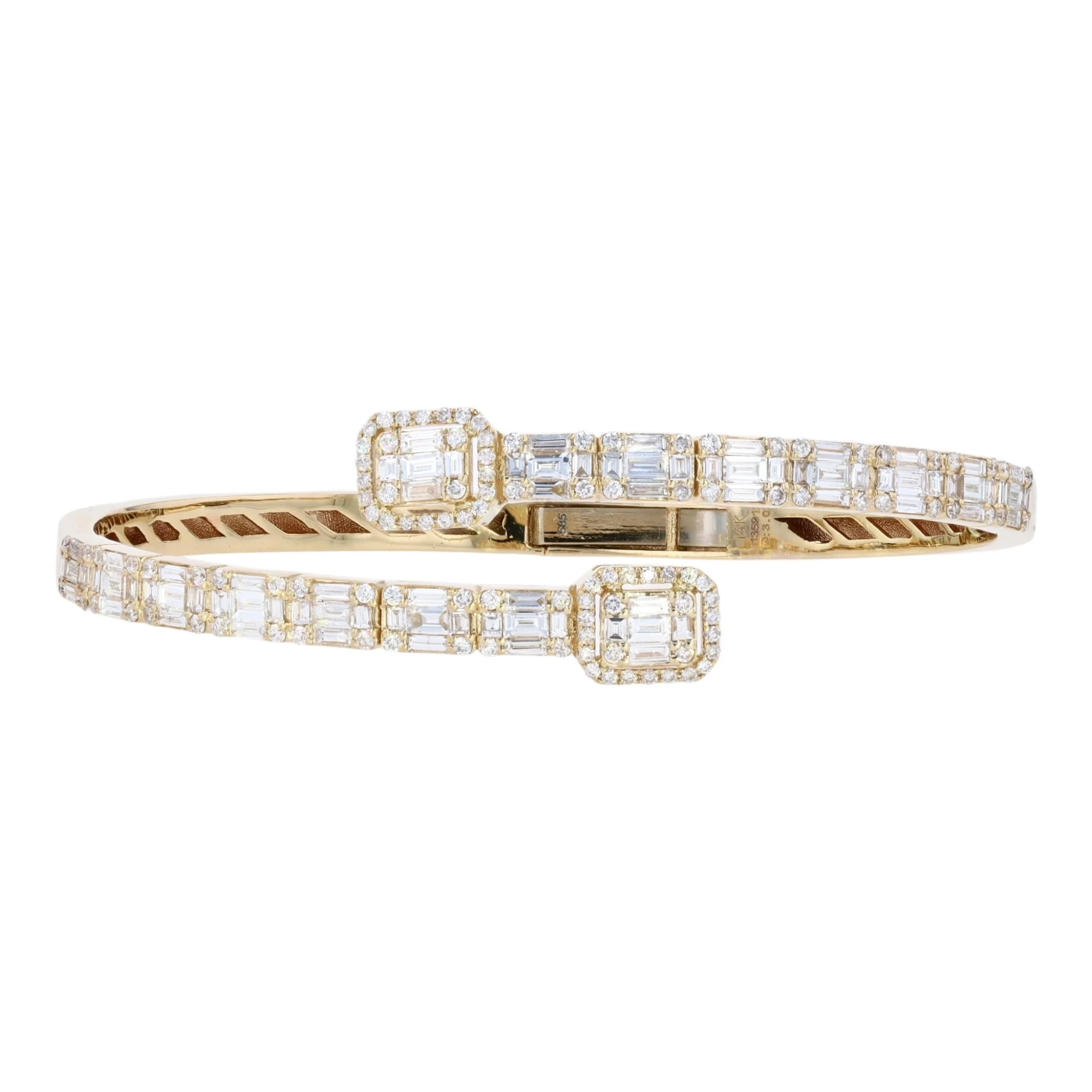 3 ctw 14K Yellow Gold Diamond Cuff Bracelet