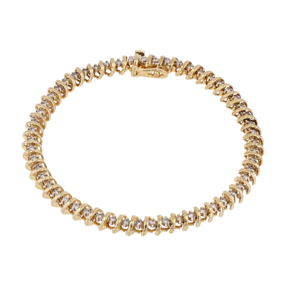 3/4 ctw 14K Yellow Gold Diamond Tennis Bracelet