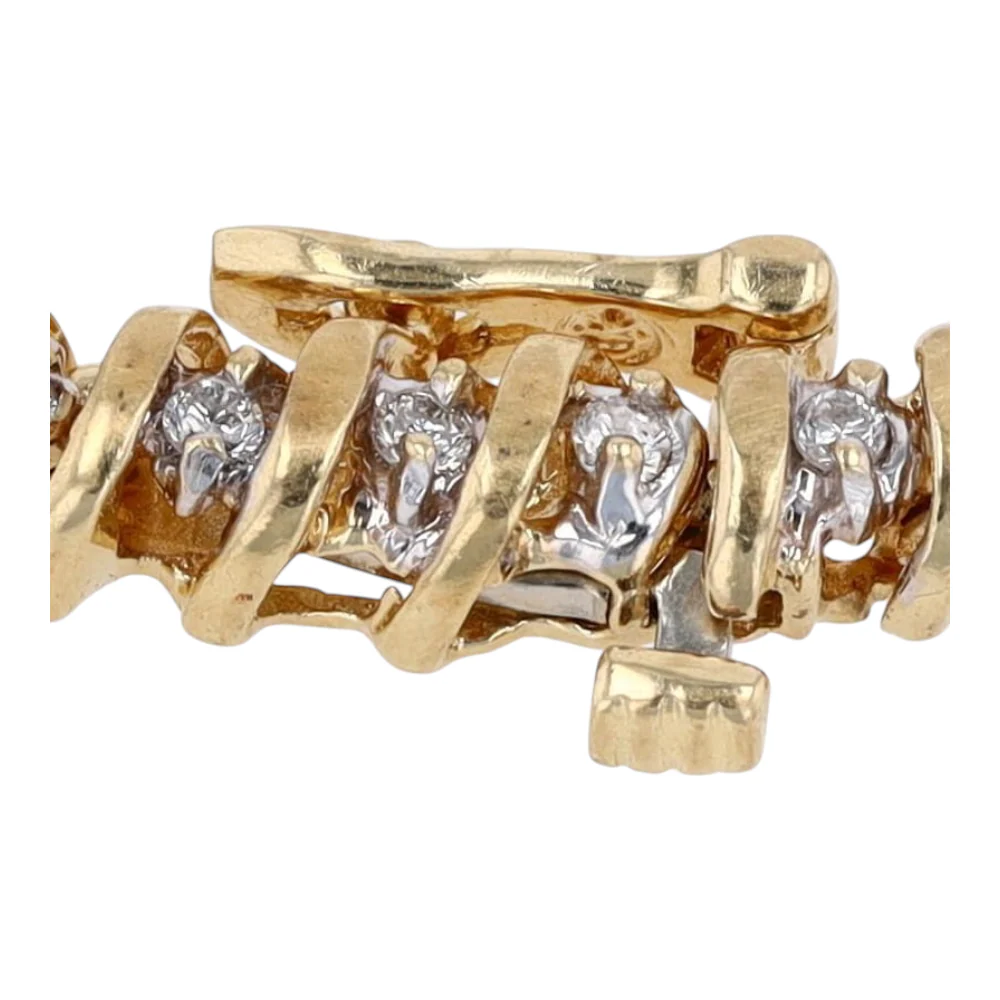 3/4 ctw 14K Yellow Gold Diamond Tennis Bracelet - Image 2