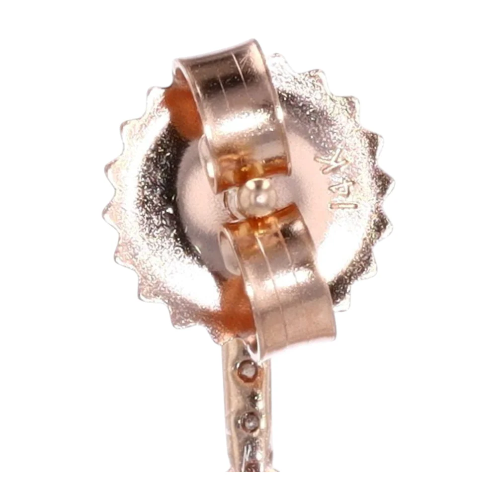 1/3 ctw 14K Rose Gold Diamond Drop Earrings - Image 3