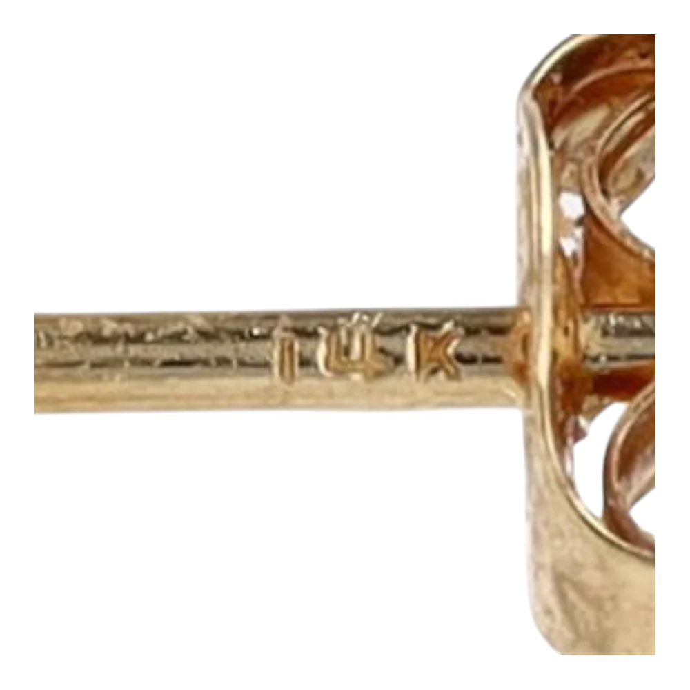 14K Yellow Gold Stud Earrings - Image 3