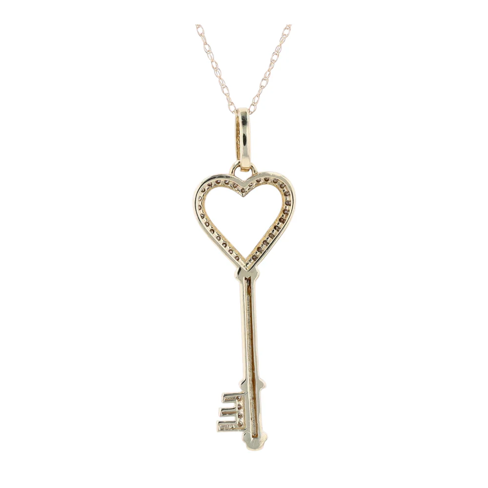 1/10 ctw 14K Yellow Gold Diamond Pendant Necklace - Image 4