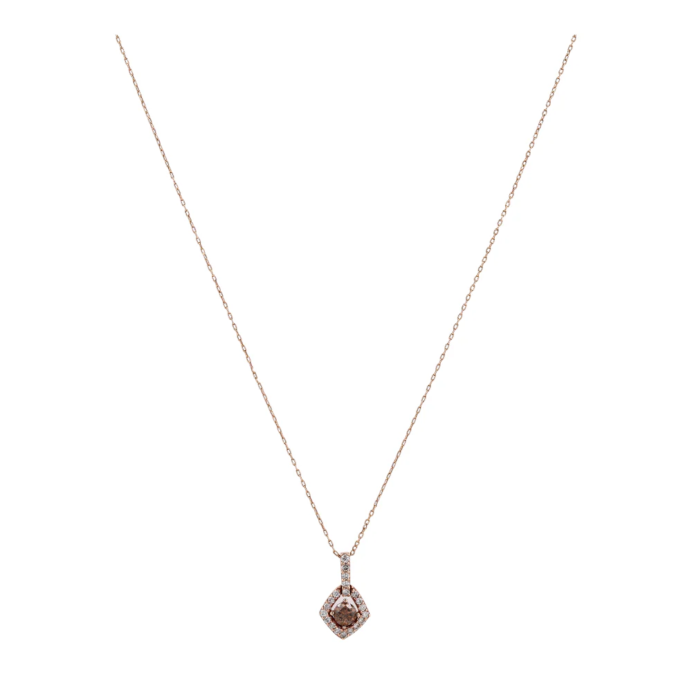 3/4 ctw 14K Rose Gold Diamond Pendant Necklace
