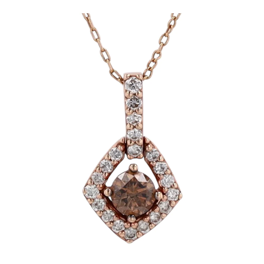 3/4 ctw 14K Rose Gold Diamond Pendant Necklace - Image 3
