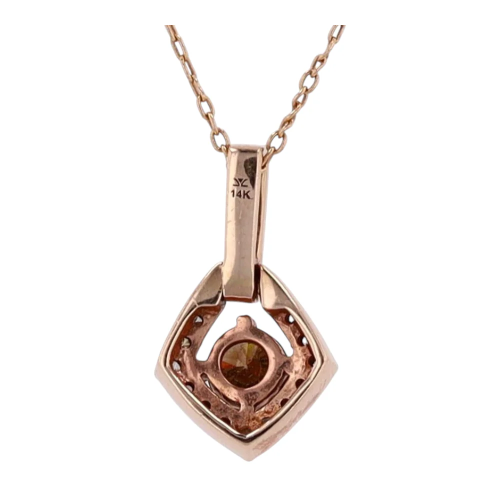 3/4 ctw 14K Rose Gold Diamond Pendant Necklace - Image 4