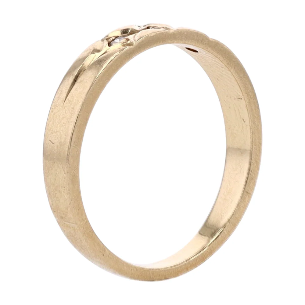 14K Yellow Gold Diamond Band Ring - Image 5