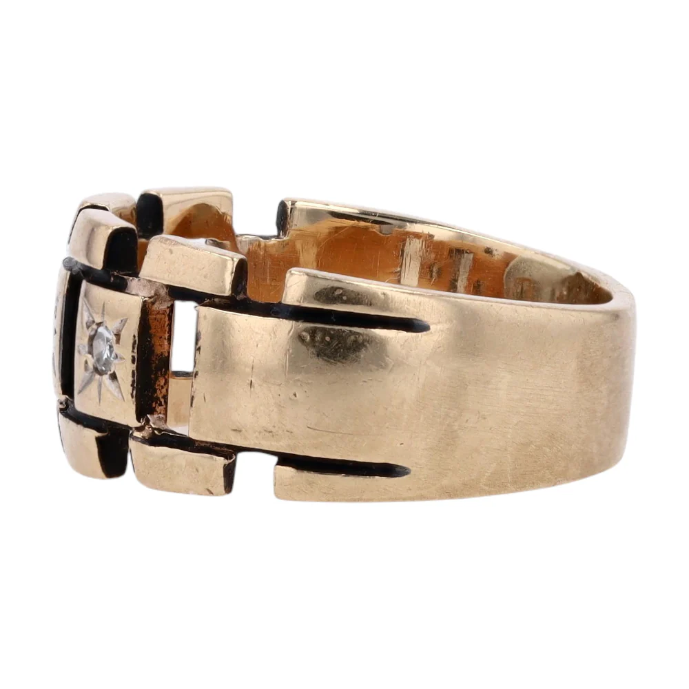 14K Yellow Gold Diamond Band Ring - Image 2