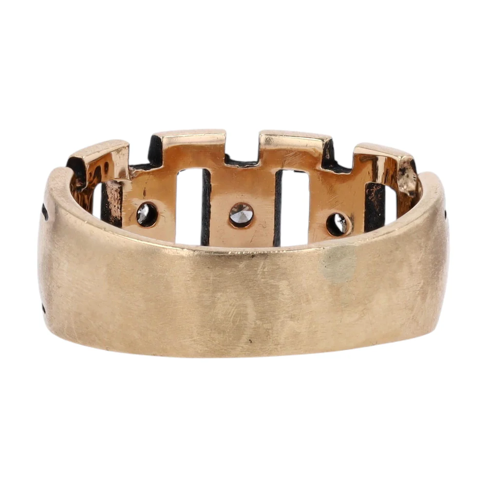 14K Yellow Gold Diamond Band Ring - Image 3