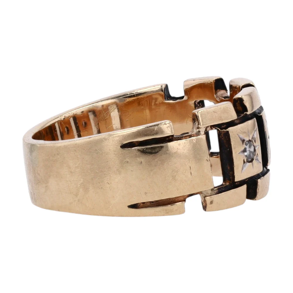14K Yellow Gold Diamond Band Ring - Image 4