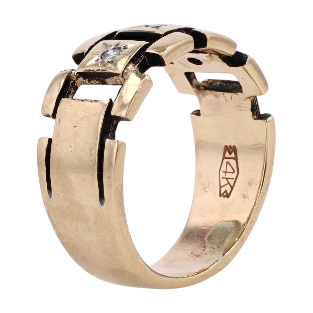 14K Yellow Gold Diamond Band Ring - Image 5