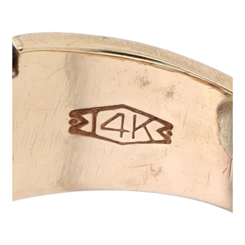 14K Yellow Gold Diamond Band Ring - Image 6